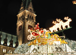 Historischer Weihnachtsmarkt auf dem Rathausmarkt in Hamburg