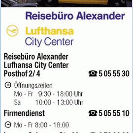 Reisebüro Alexander Lufthansa City Center in Göttingen