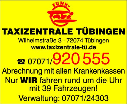 Funk-Taxi, Taxizentrale Tübingen