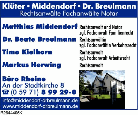 Klüter , Middendorf , Breulmann Dr. Rechtsanwälte und Notar