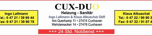 Bild zu Cux-Duo Heizung-Sanitär Ingo Lallmann & Klaus Albuschat GbR