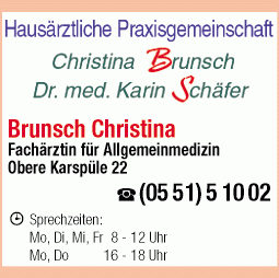 Brunsch Christina Fachärztin für Allgemeinmedizin