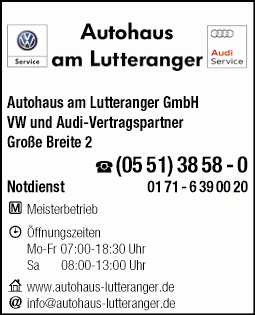 Autohaus am Lutteranger GmbH Volkswagen- und Audi-Vertragspartner