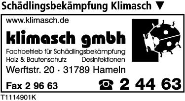 Klimasch GmbH Fachbetrieb für Schädlingsbekämpfung u. Desinfektion