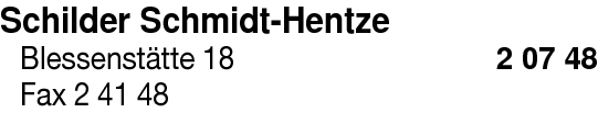 Schmidt-Hentze Autoschilderservice