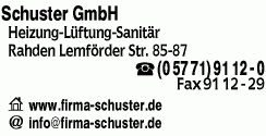 Schuster GmbH Heizung-Lüftung-Sanitär-Anlagenbau