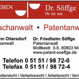 Alvensleben v. Roman Rechtsanwalt, Fachanwalt für Strafrecht u. Oltersdorf Tilmann Rechtsanwalt u. Söffge Friedhelm Dr. Patentanwalt in Hameln