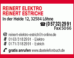 Reinert Elektrotechnik u. Estriche