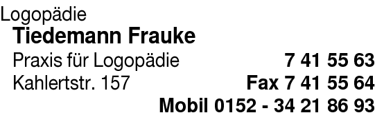 Tiedemann Frauke Praxis für Logopädie