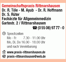 Dr. Töle R. - Ayub M. - Dr. Hoffmann R., Dr. Rüter S. Fachärzte für Allgemeinmedizin