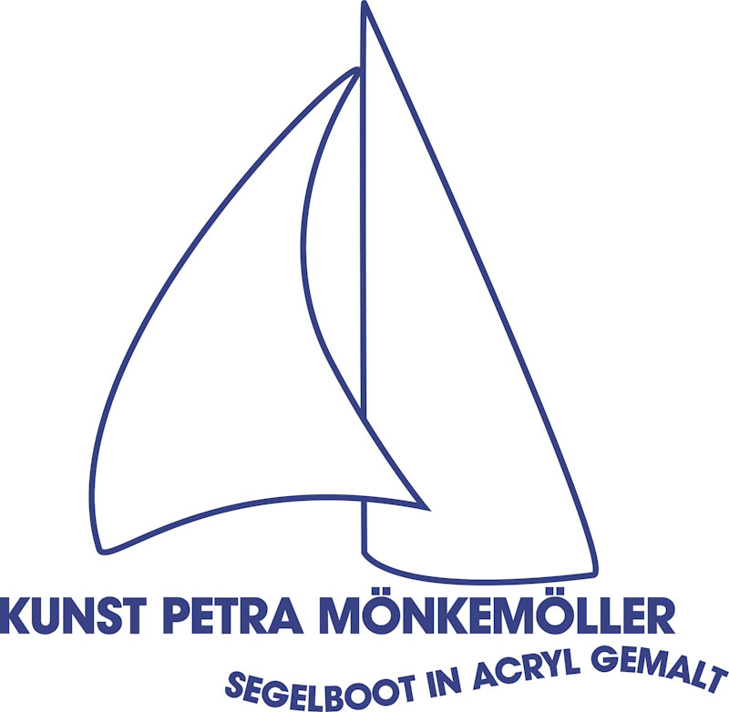Segeln, Segelboot in acryl gemalt, Kunst Petra Mönkemöller, Bielefeld