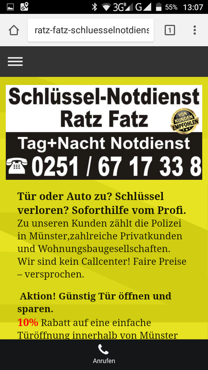 Schlüsseldienst Ratz Fatz aus Münster ist ein seriöser Familienbetrieb.