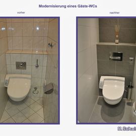 Modernisierung eines Gäste-WC´s mit einem Bidet-WC-Aufsatz Geberit AquaClean