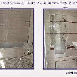 Umbau eines Badezimmers mit der Duschkombinationsbadewanne von Artweger, Modell: Twinline 2