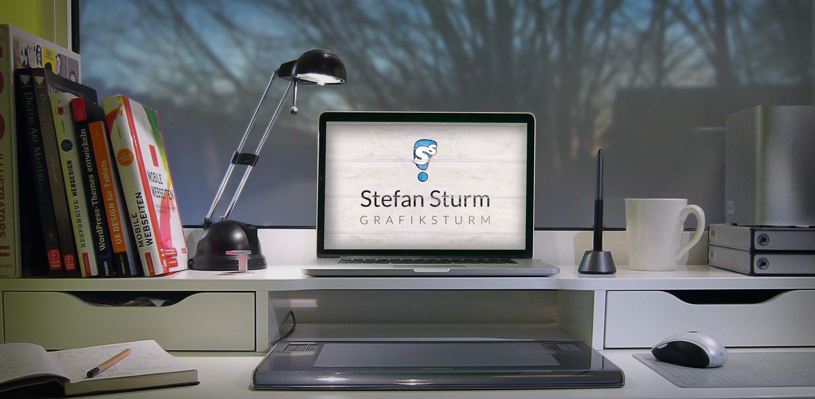 Stefan Sturm, Grafikdesign, Arbeitsplatz, Büro Innenansicht