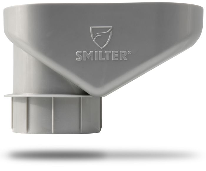 Der SMILTER Laubschutz in Silber Metallic ist geeignet für neue Fallrohre aus Zink.