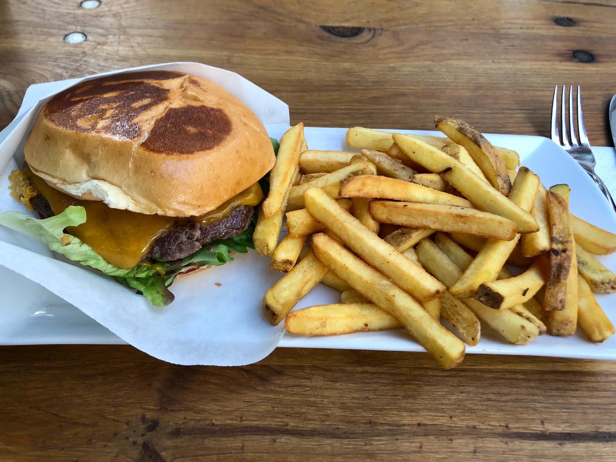 burger 8, fries 4 
neu - silverware!