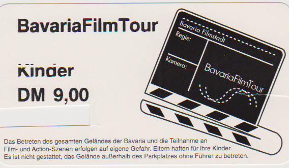 Eintrittskarte zu den 
Bavaria Filmstudios