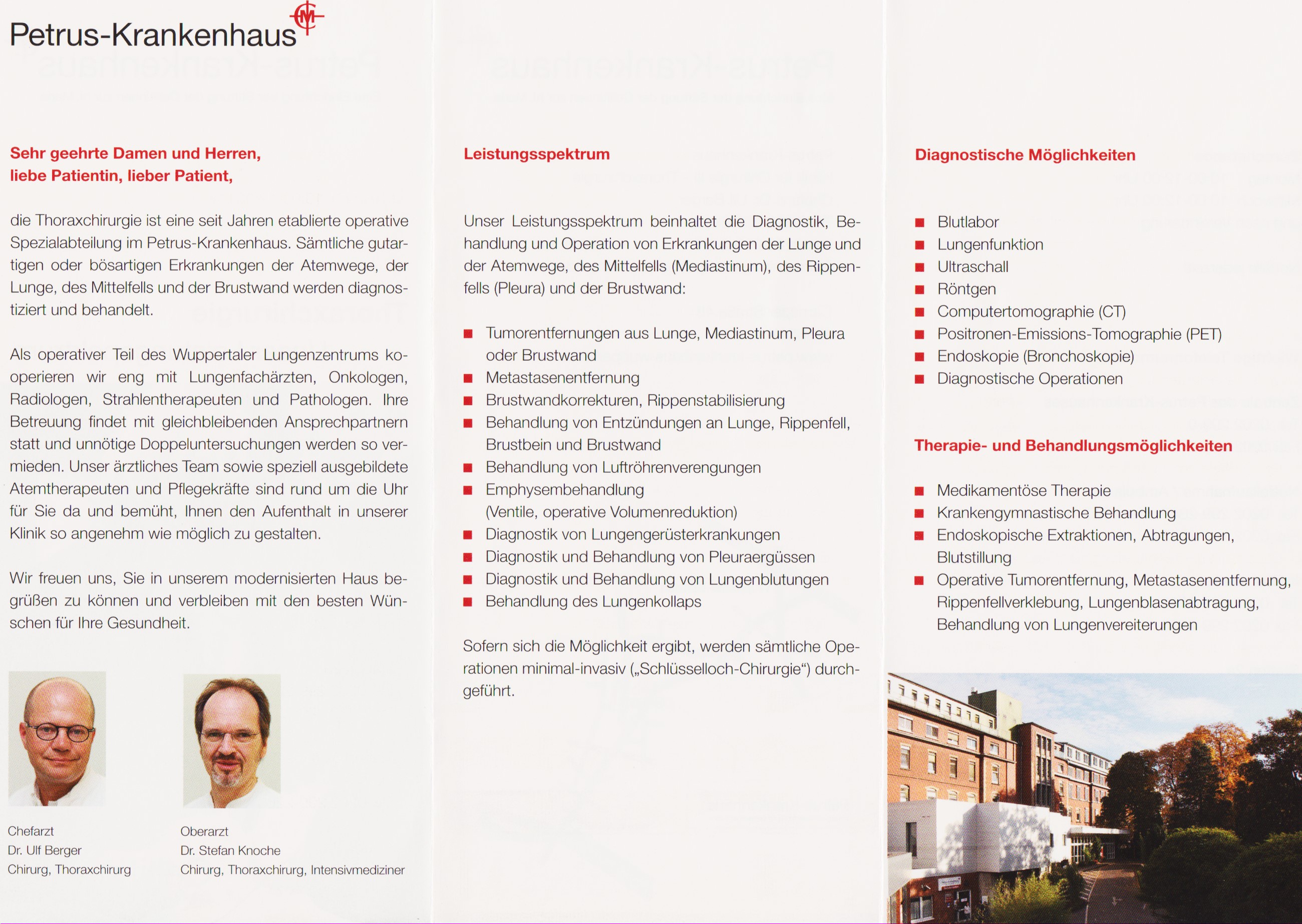 Prospekt 
Petrus-Krankenhaus
Thoraxchirurgie