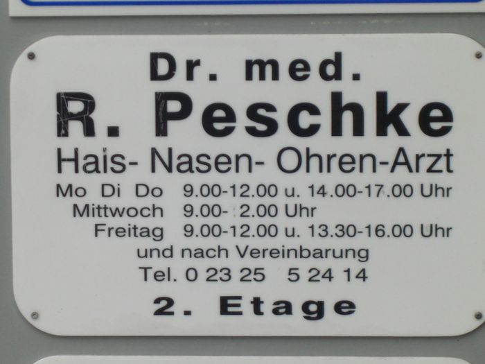 Peschke Robert Dr.med. Hals- Nasen- Ohrenarzt