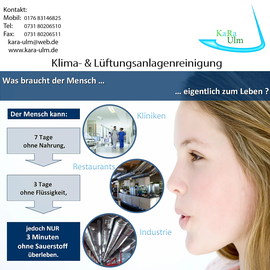 KaRa-Ulm e. K. Gebäudereinigung - Klima- und Lüftungsanlagenreinigung |Kliniken| |Restaurant| |Industrie|

