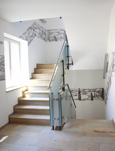 Wandgestaltung Treppenraum