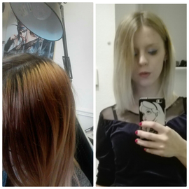 Meine Haare vor und nach, bin sehr zufrieden! 
