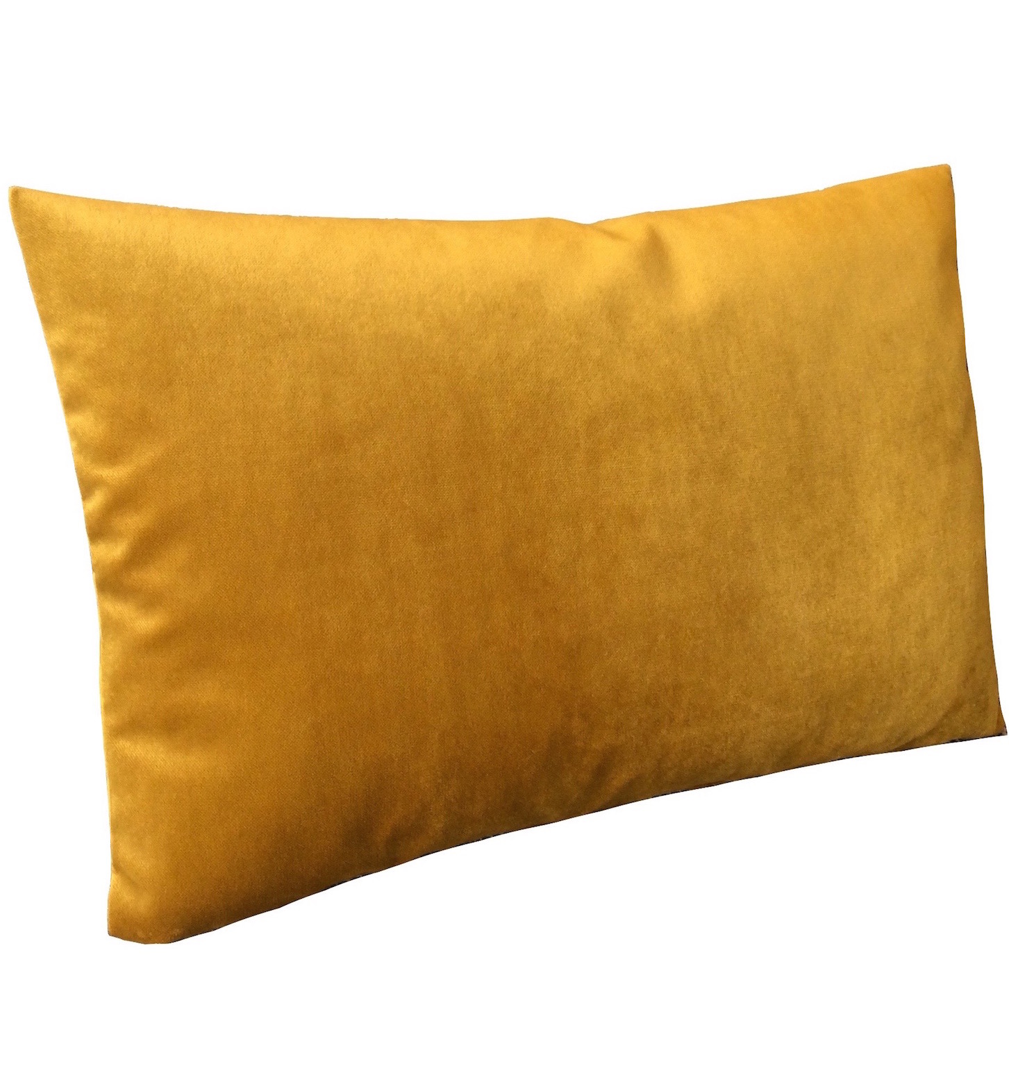 Hochwertige Samtkissen in gold-gelb mit brillanter Haptik. Format: 65 cm x 40 cm.