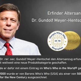 Der Altersanzug AgeMan ist eine Entwicklung von Dr. Gundolf Meyer-Hentschel®, der 1994 den ersten Altersanzug erfunden hat.