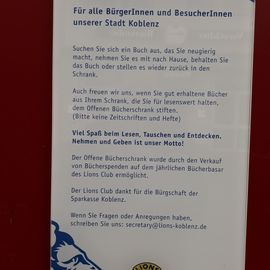 Öffentlicher Bücherschrank von Lions in Koblenz am Rhein