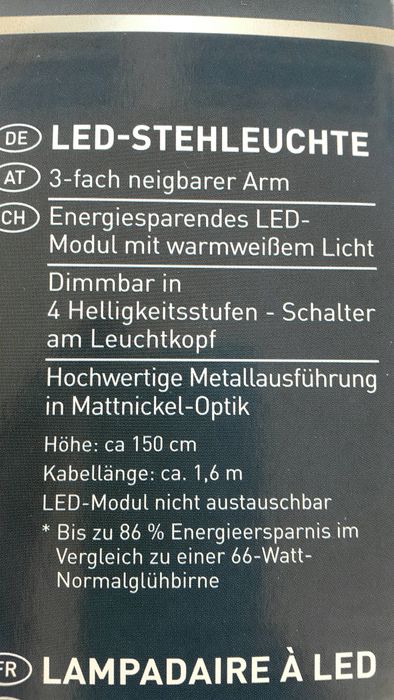 LED nicht austauschbar! Also eine Wegwerflampe