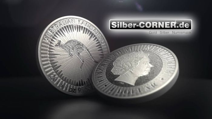 Silber-CORNER.de Logo mit Silbermünzen 