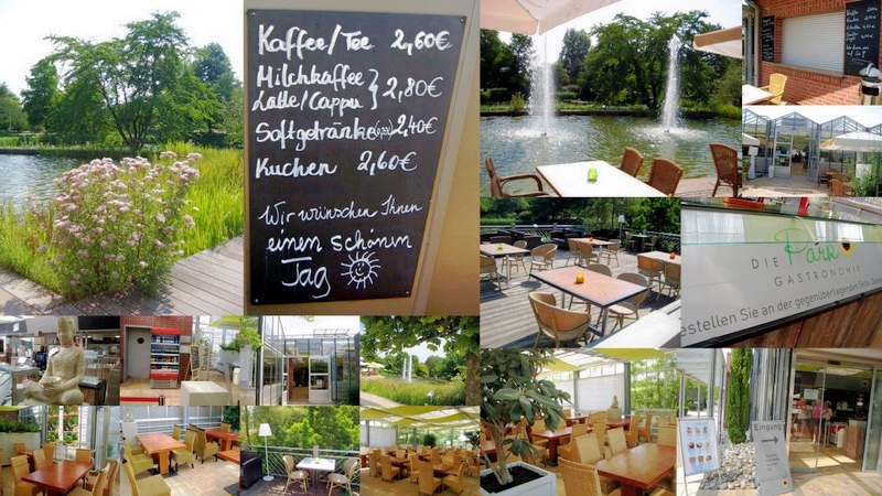 Collage:
Im Park der Gärten.
Park-Gastronomie.