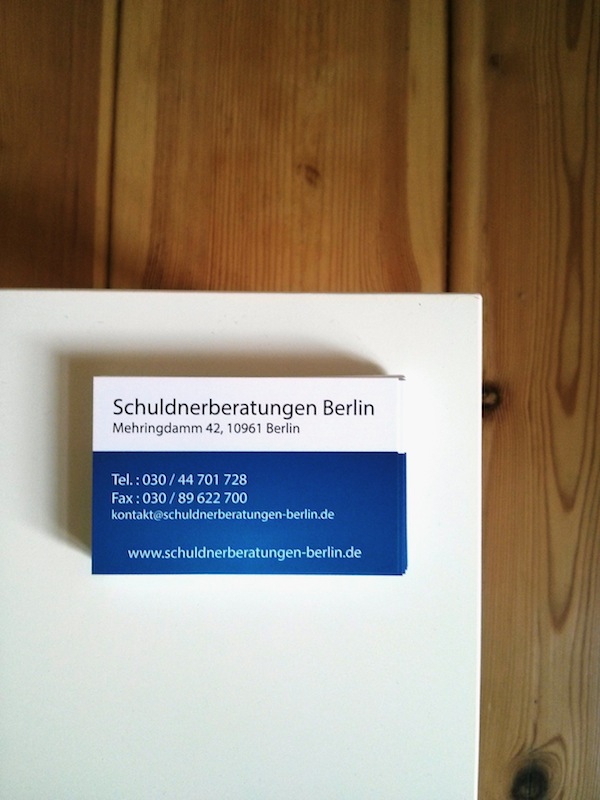 Visitenkarte Schuldnerberatung Berlin