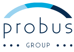 Das Logo der probus group in Ulm.