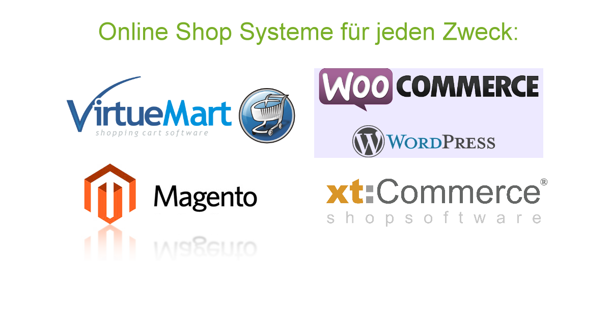 Online Shop Design, Installation und anpassung: Magento, Virtuemart und WooCommerce