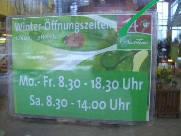 Winteröffnungszeiten