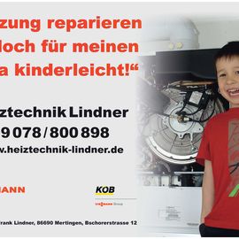 Ein Beispiel f&uuml;r Plakatwerbung (Heiztechnik Lindner, Mertingen)