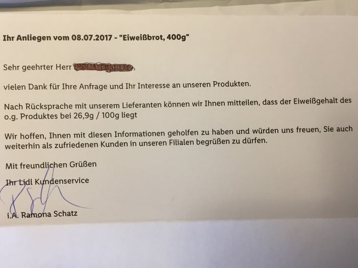 Vom Kundenservice bekommen