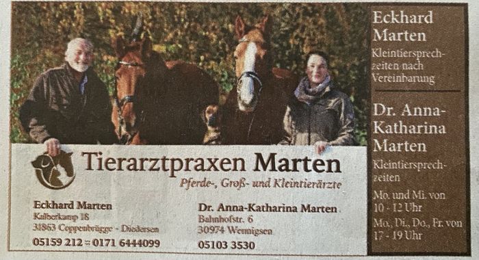 Tierarzt Wennigsen Dr. med. vet. Marten