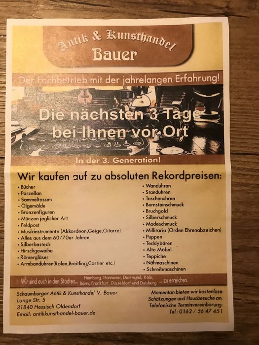 Schaumburger Antik & Kunsthandel V. Bauer