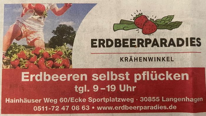 Erdbeerparadies Krähenwinkel G. E. Eggers