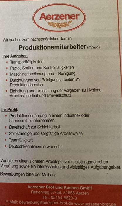 Aerzener Brot und Kuchen GmbH