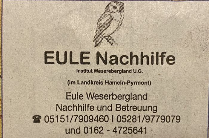 Eule Weserbergland Nachhilfe UG (haftungsbeschränkt)