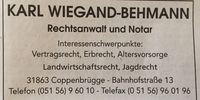 Nutzerfoto 1 Wiegand-Behmann Karl Rechtsanwalt und Notar