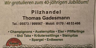 Pilzhandel Thomas Gadesmann in Uslar