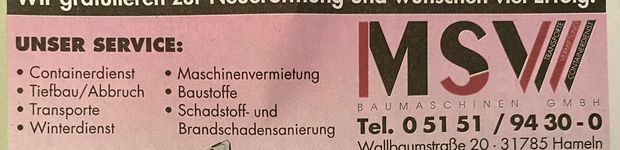 Bild zu MSV Baumaschinen GmbH