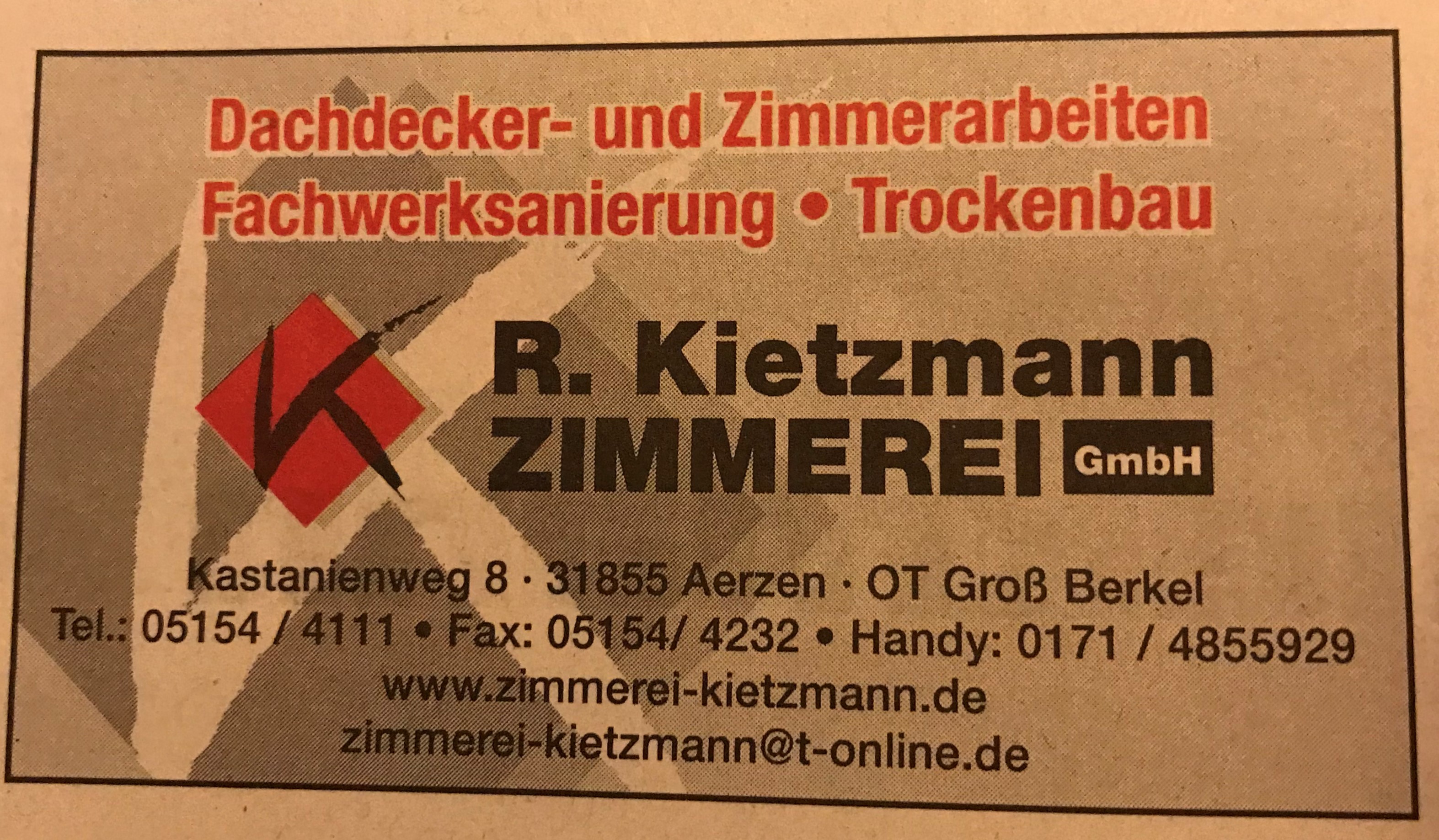 Bild 1 Zimmerei Reinhardt Kietzmann GmbH in Aerzen