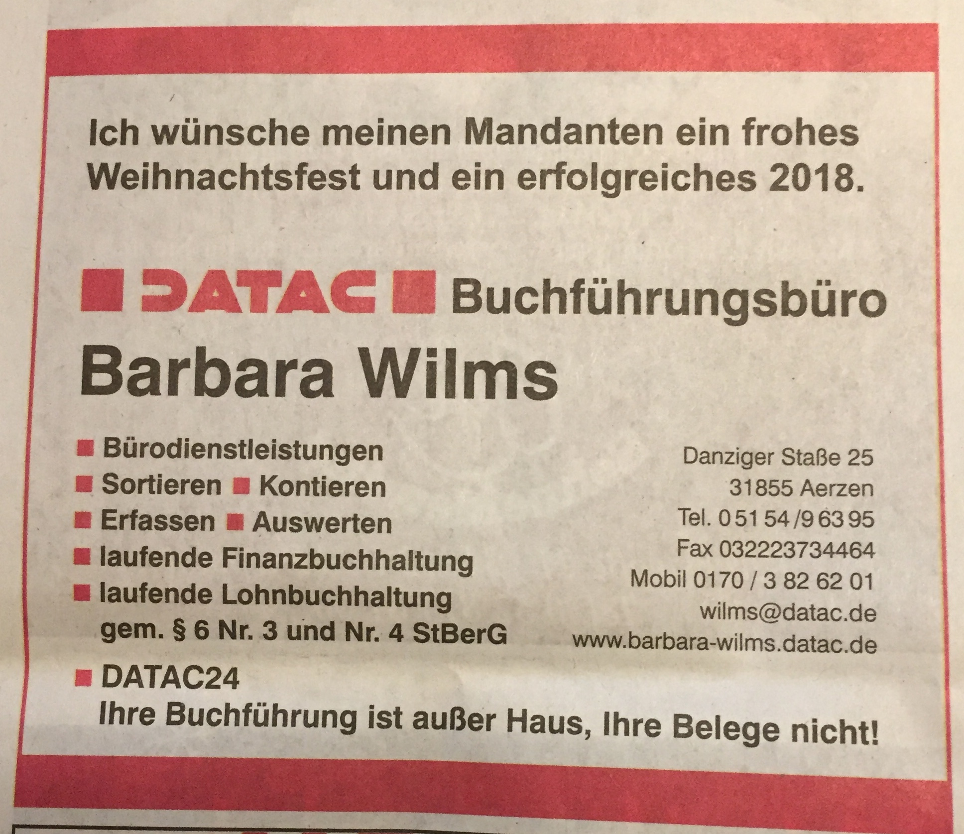Bild 1 Datac - Barbara Wilms in Aerzen