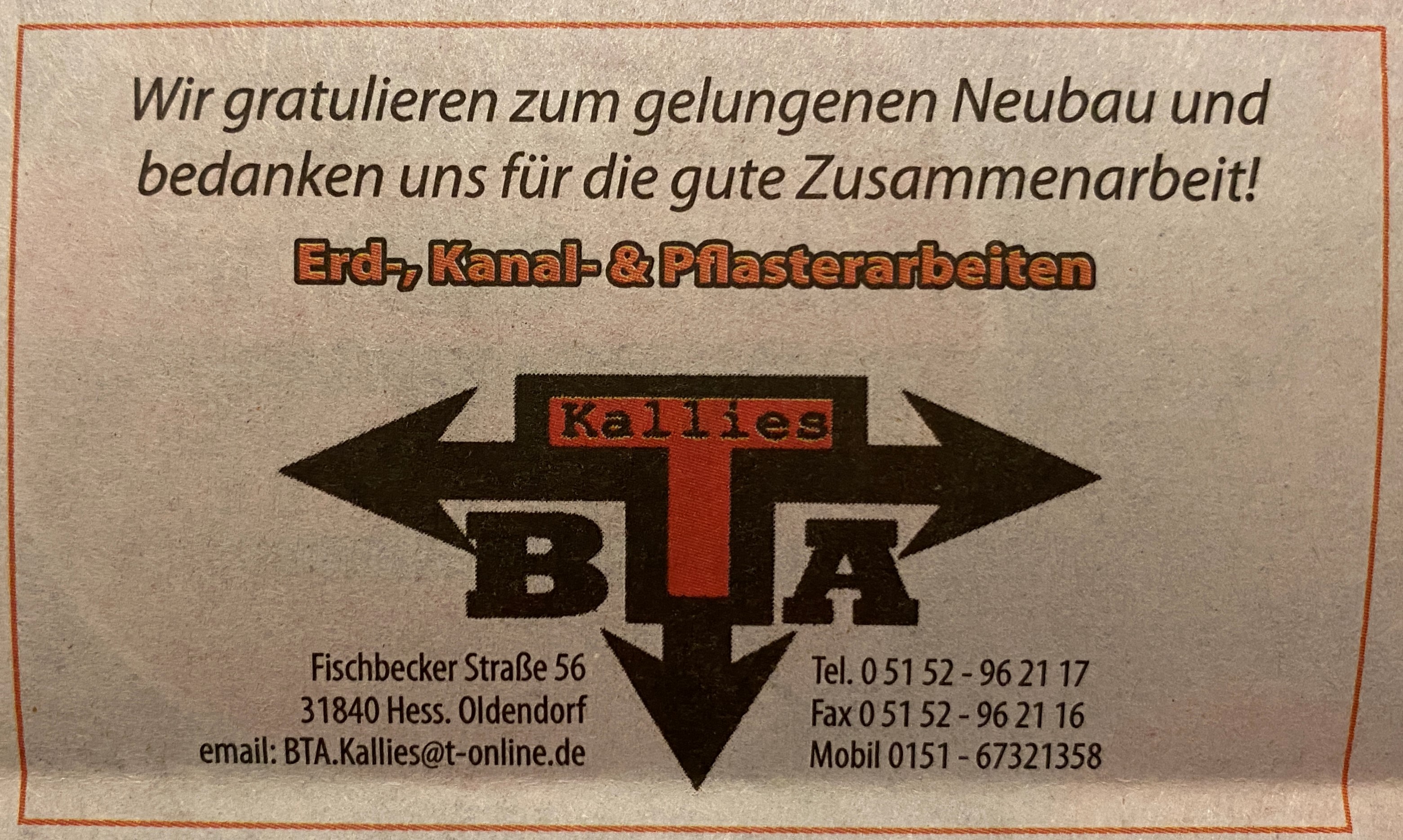 Bild 1 BTA Baustoffe Transporte und Außenanlagen Heidrun Kallies e.K. in Hessisch Oldendorf